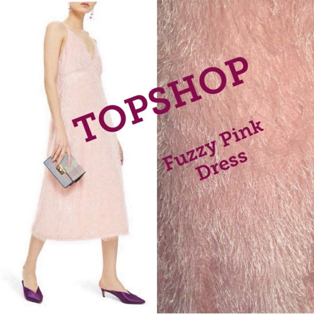 TOPSHOP MIDI EYELASH FRINGE DRESS